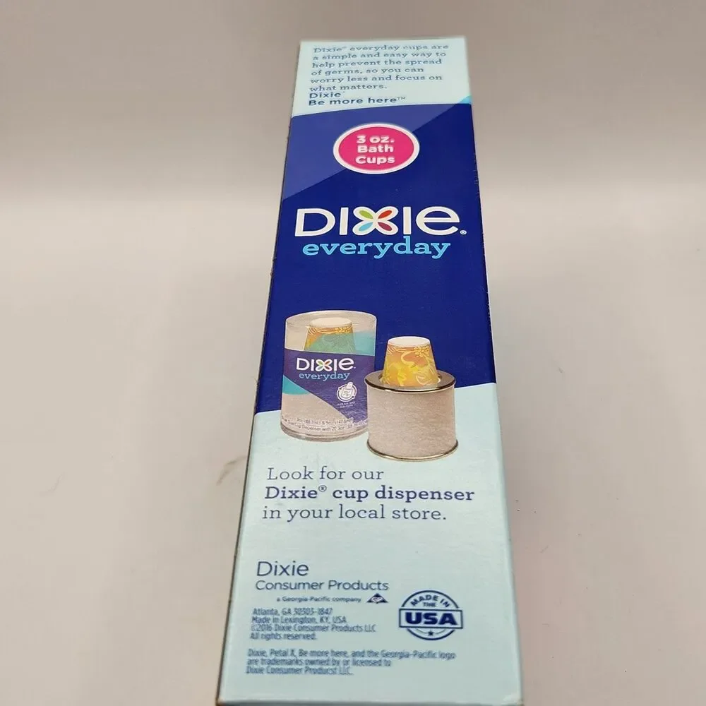 Dixie 3 oz Bath Cups 200 Count Disposable Paper SEALED Pastel Flowers 2016